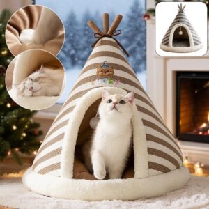 maison tipi pour chat – niche douillette et confortable pour chats d’intérieur