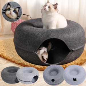 lit cocoon pour chat avec coussin doux et panier confortable