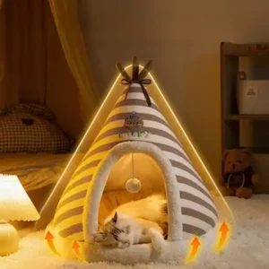 maison tipi pour chat avec niche douce et confortable