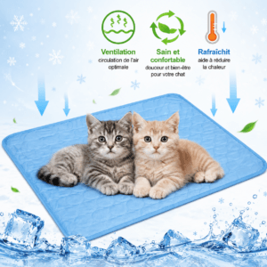 Tapis rafraîchissant bleu pour chat – Pawzestcats